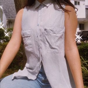 equipment button up sleeveless blouse